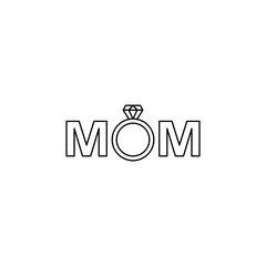 mom in diamond ring icon. Element of mother day for mobile concept and web apps. Thin line  icon for website design and development; app development. Premium icon