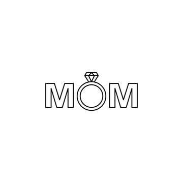 mom in diamond ring icon. Element of mother day for mobile concept and web apps. Thin line  icon for website design and development; app development. Premium icon