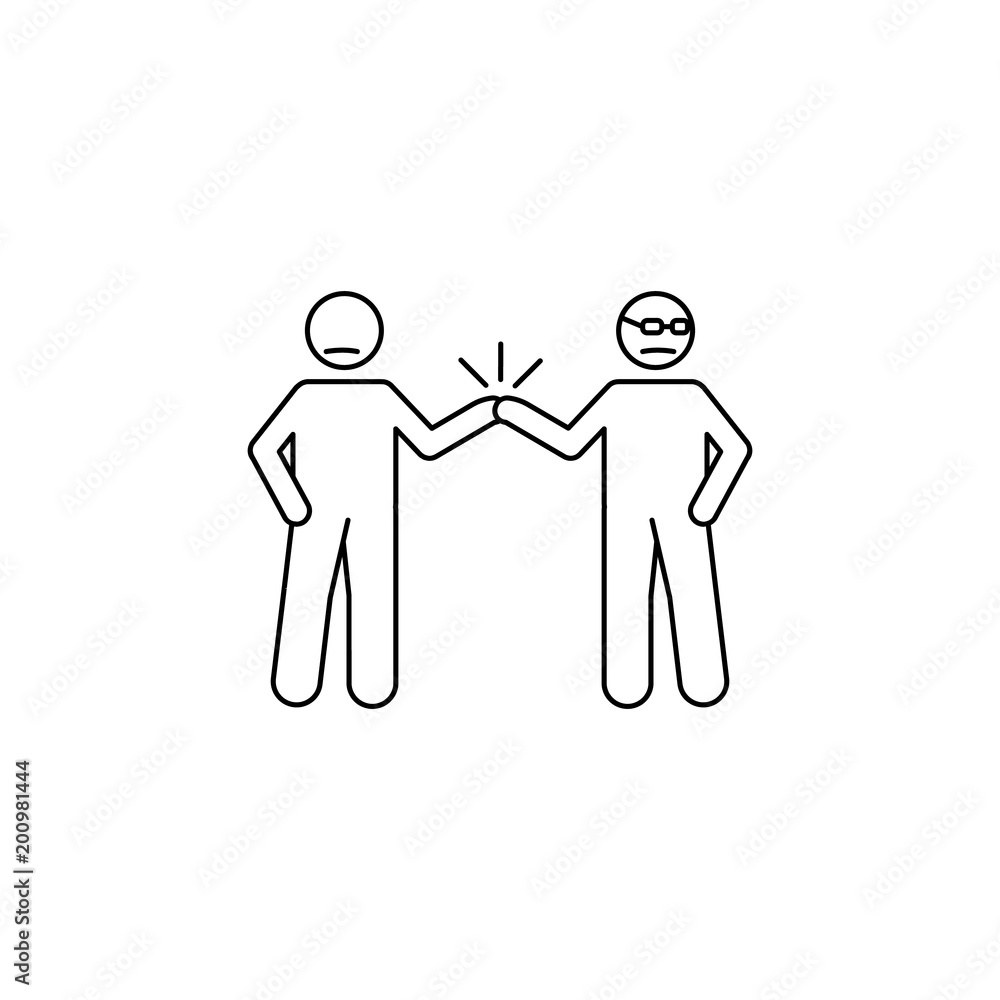 Poster five fists icon. element of people celebrating for mobile concept and web apps. thin line icon for w