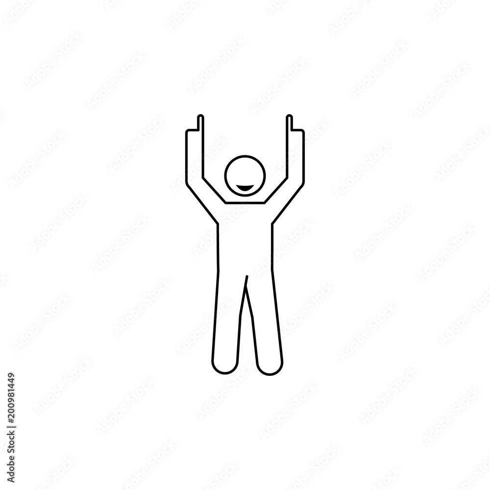 Poster a man with indexed fingers icon. element of people celebrating for mobile concept and web apps. thin