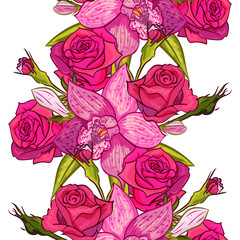 vector seamless flower pattern for cards, textiles, backgrounds