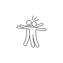 salute with a leap icon. Element of people celebrating for mobile concept and web apps. Thin line icon for website design and development; app development. Premium icon