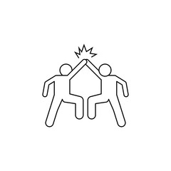 give five icon. Element of people celebrating for mobile concept and web apps. Thin line icon for website design and development; app development. Premium icon