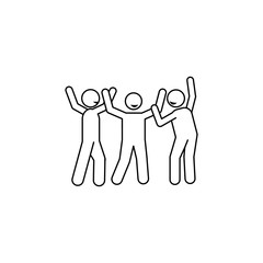 guys are dancing icon. Element of people celebrating for mobile concept and web apps. Thin line icon for website design and development; app development. Premium icon