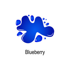 a bloom of blueberry juice icon. Element of colored splash illustration. Premium quality graphic design icon. Signs and symbols collection icon for websites, web design, mobile app