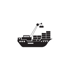Obraz premium cargo Ship icon. Element of ship illustration. Premium quality graphic design icon. Signs and symbols collection icon for websites, web design, mobile app