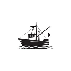 fishing barge icon. Element of ship illustration. Premium quality graphic design icon. Signs and symbols collection icon for websites, web design, mobile app