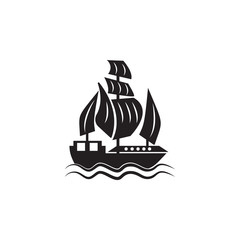 sailing ship icon. Element of ship illustration. Premium quality graphic design icon. Signs and symbols collection icon for websites, web design, mobile app