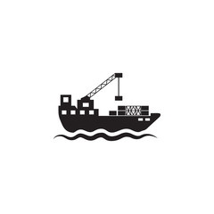 ship with a crane icon. Element of ship illustration. Premium quality graphic design icon. Signs and symbols collection icon for websites, web design, mobile app