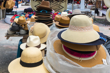 hats in artisanal market 