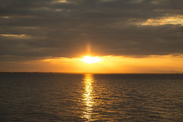 beautiful river before sunset
