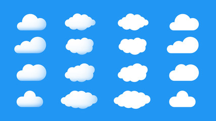 ector Perfect And Cumulus Cartoon Cloud Icons. 3d And Flat Collection