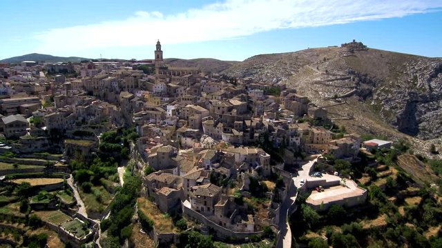 Drone en Bocairent, pueblo de Valencia en la Comunidad Valenciana (España) Video aereo con Dron
