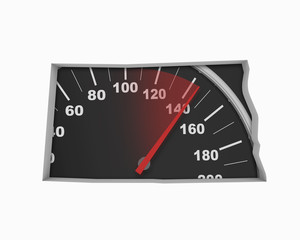 North Dakota ND Speedometer Map Fast Speed Competition Race 3d Illustration
