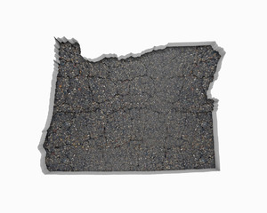 Oregon OR Road Map Pavement Construction Infrastructure 3d Illustration