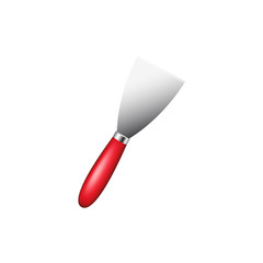 Metal spatula with red handle 
