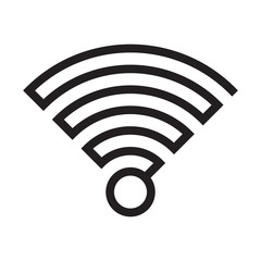 Vector simple black wifi icon made of one line on white background.