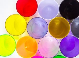 color cup plastic top down