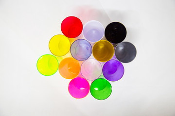 color cup plastic top down