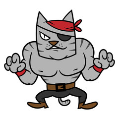 Cartoon Pirate Cat
