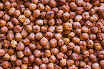 Background of brown nuts.