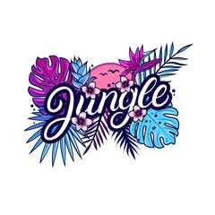 Jungle hand written lettering