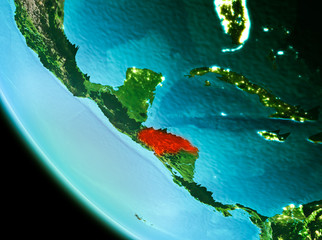 Honduras in red in the evening