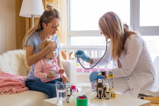 Doctor Visit Sick Baby At Home