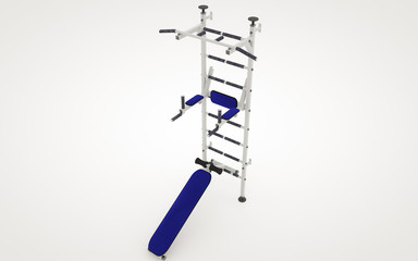 Wall bars gymnastic 3D rendering