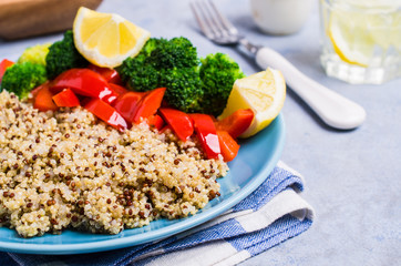 Cooked multi colored quinoa