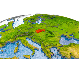 Slovakia on model of Earth