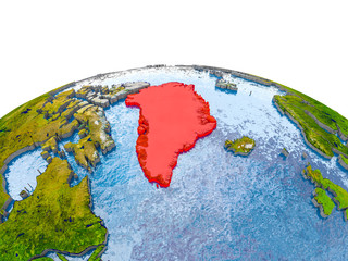 Greenland on model of Earth