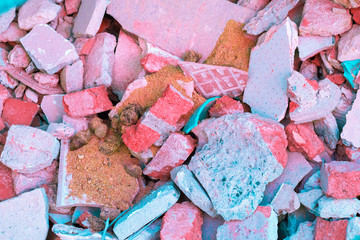 Vintage brick and stone pastel color creative texture and pattern for design and decoration isolate on background close up