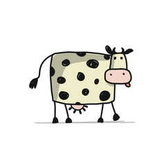 Funny cow, sketch for your design