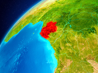 Gabon on Earth from space