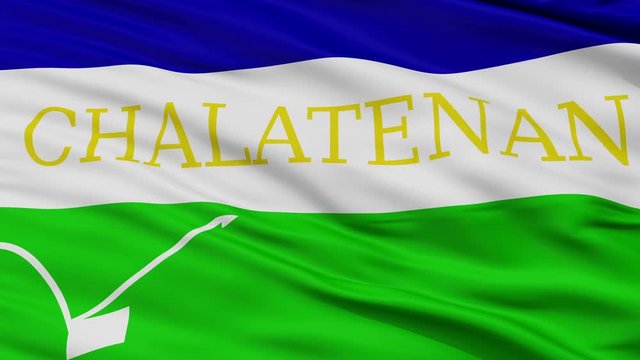 Chalatenango closeup flag, city of El Salvador, realistic animation seamless loop - 10 seconds long