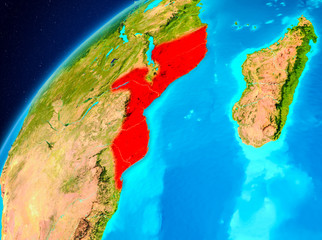 Mozambique on Earth from space