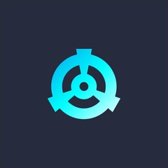 circle logo design for technology and idea