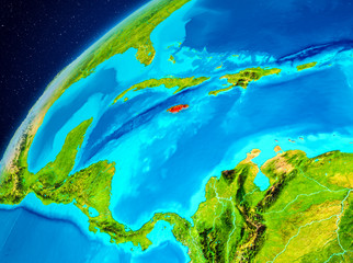 Jamaica on Earth from space