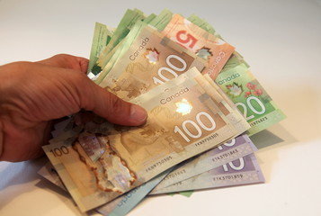 Hand holding Canada's new polymer bank notes