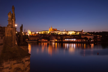 Fototapeta na wymiar Charles Bridge in Prague at night, Czech Republic