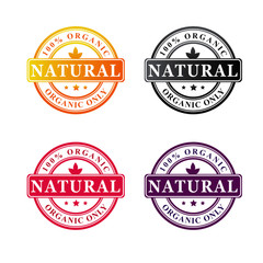 100% organic stamp logo