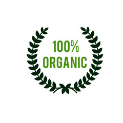100% organic stamp logo