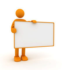 Person with the poster.