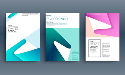 Modern abstract covers set. Cool gradient geometric shapes composition. Futuristic design. Eps10 vector.