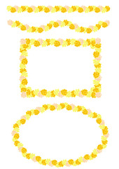 飾り枠＆飾り罫　クラシカルローズ　 イエロー系