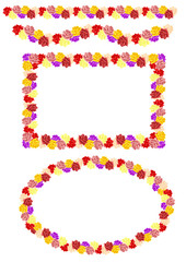 飾り枠＆飾り罫　クラシカルローズ　 カラフル