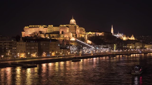 Night timelapse of Buda Castle