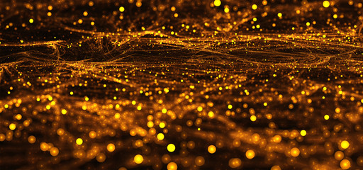 Abstract golden plexus bokeh. Beautiful background for card, art projects, business, template, banners © ol41ka
