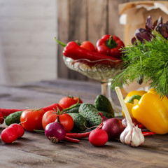 organic vegetables, a set of ingredients (juicy vegetables). copy space (food vegetables background)